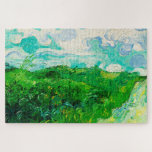Vintage Vincent Van Gogh Green Wheat Fields Jigsaw Puzzle<br><div class="desc">Pretty , Vintage , Beautiful painting Green Wheat Fields, Auvers (1890) by Vincent Van Gogh.This is an old masterpiece from the dutch master painter Vincent Van Gogh. This painting is a part of his wheat field series. The setting of this natural landscapse painting were the utlying fields of Auvers .This...</div>