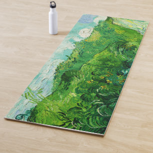 Vintage Vincent Van Gogh Green Wheat Fields Yoga Mat
