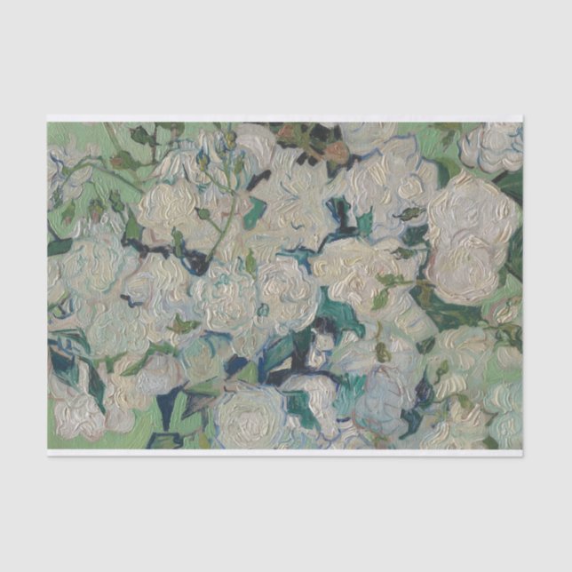 Vintage Vincent Van Gogh Painting Roses  Tissue Paper (Front)