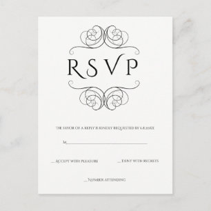 Vintage vines wedding rsvp postcards
