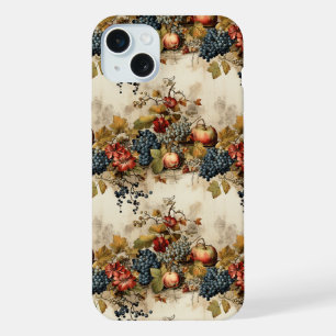 Vintage Vineyard Grape Fruit Cream Garland iPhone 15 Plus Case