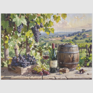 Vintage Vineyard Scene Tissue Paper