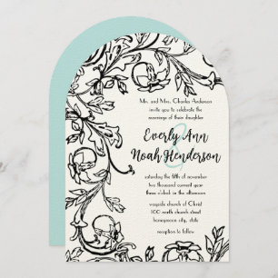 Vintage Vintage Floral Swirl Wedding Invitations