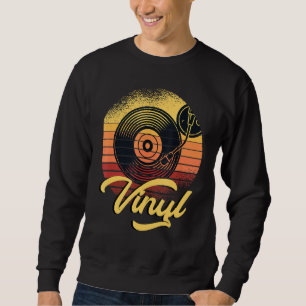 Vintage Vinyl Dj Music Deejay Turntable Headphones Sweatshirt