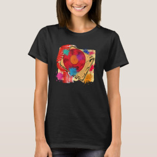 Vintage Vinyl Microphone Turntable DJ 80s 90s Musi T-Shirt