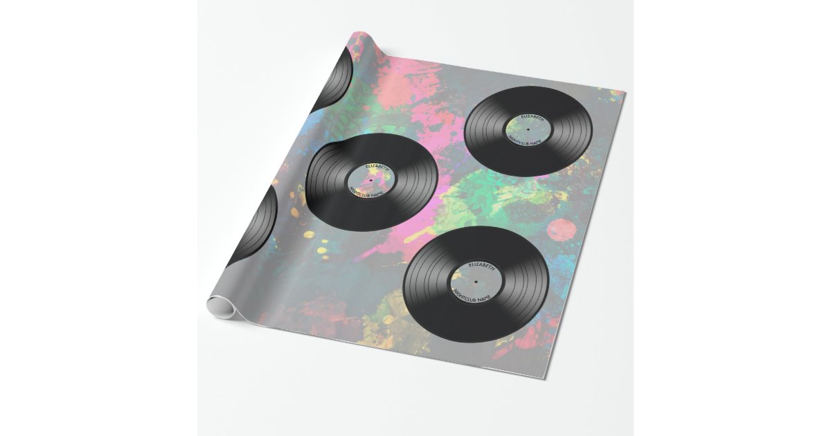 Vintage Vinyl Music Record Nightclub Or Dance Fan Wrapping Paper | Zazzle