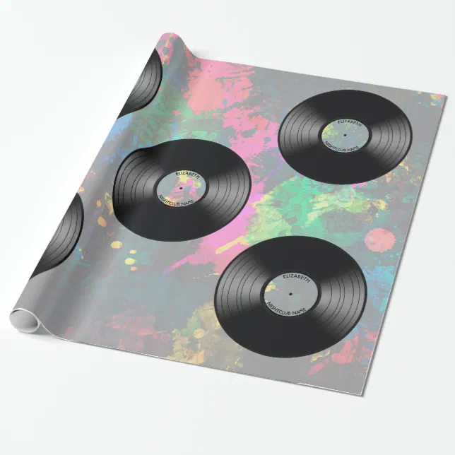 Vintage Vinyl Music Record Nightclub Or Dance Fan Wrapping Paper | Zazzle
