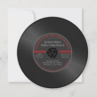 Vintage Vinyl Record Father’s Day Brunch Invitatio