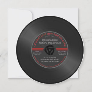 Vintage Vinyl Record Father's Day Brunch Invite