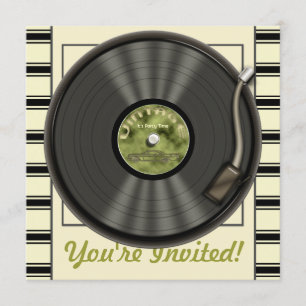 Vintage Vinyl Record Party Invitations