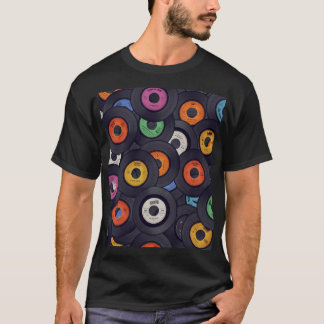 Vintage Vinyl Records Music Background T-Shirt