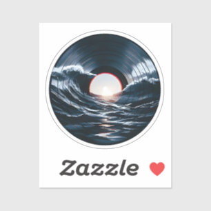 Vintage Vinyl Surf Wave Ocean Retro Music