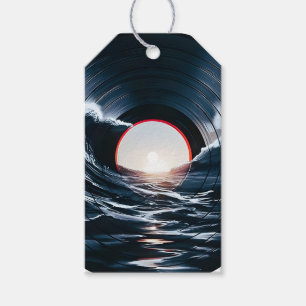 Vintage Vinyl Surf Wave Ocean Retro Music Gift Tags