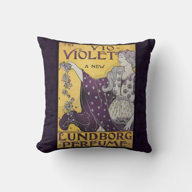 Vintage "Vio Violette" Throw Pillow (Front)