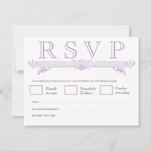Vintage Violet Moroccan Elegant Wedding RSVP Cards