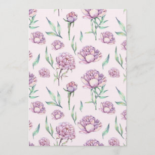 Vintage Violet Peony Flowers Seamless Pattern Invitation