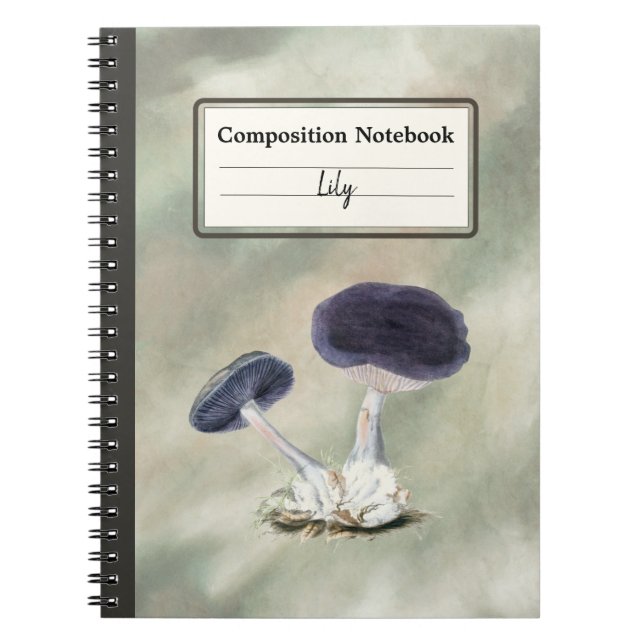 Vintage Violet Webcap Mushroom Personalised Comp  Notebook (Front)