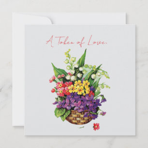 Vintage Violets and Greeting Holiday Car Card