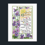 Vintage Violets and Religious Easter Verse Holiday Postcard<br><div class="desc">Colorful festive vintage design featuring religious A Joyful Eastertide verse in ornate typography surrounded by violets and vines.</div>