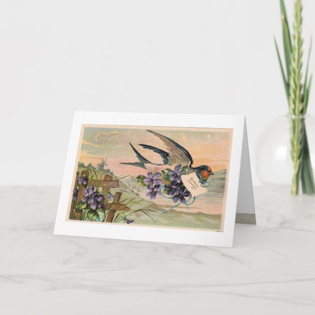 Vintage Violets Birthday Card (Front)