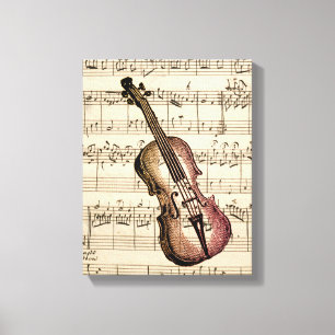 Vintage Violin and Sheet Music Canvas Print