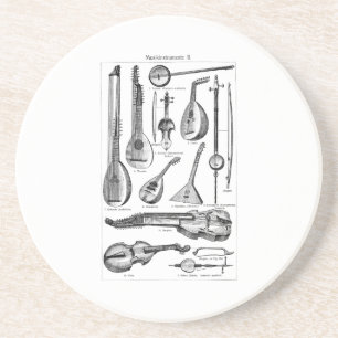Vintage Violin Cello String Musical Instruments Coaster