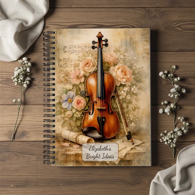 Vintage Violin Floral Composition Notebook (Creator Uploaded)