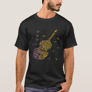 Vintage Violin Guitar Musical Music Notes Instrume T-Shirt