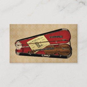 Vintage Violin Illustration Business Card