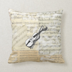 Vintage Violin Music Pillow