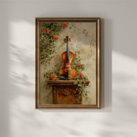 Vintage Violin with Roses