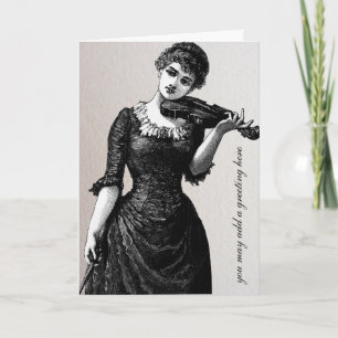 Vintage Violinist Greeting Card