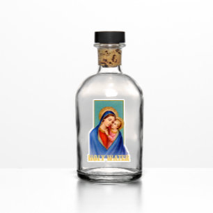 Vintage Virgin Mary and Jesus Holy Water contour
