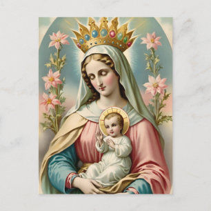 Vintage Virgin Mary Catholic Postcard
