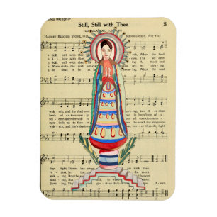 Vintage Virgin Mary Our Lady of Light folk art Magnet