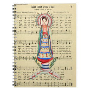 Vintage Virgin Mary Our Lady of Light folk art Notebook