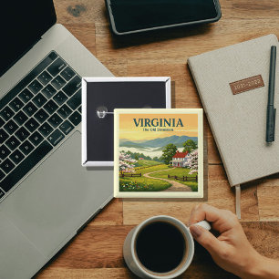 Vintage Virginia 15 Cm Square Badge