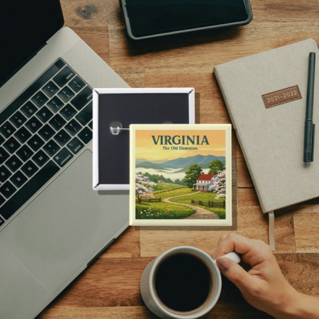 Vintage Virginia 15 Cm Square Badge (Creator Uploaded)