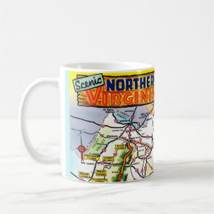 Vintage Virginia Postcard Map Coffee Mug
