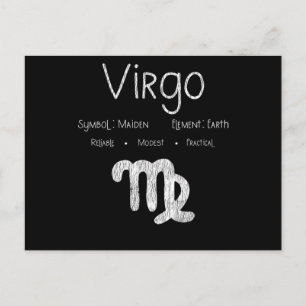 Vintage Virgo Star Sign Horoscope Birthday Gift Postcard