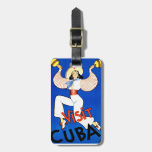 Vintage Visit Cuba Luggage Tag