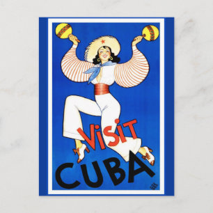 Vintage Visit Cuba Postcard
