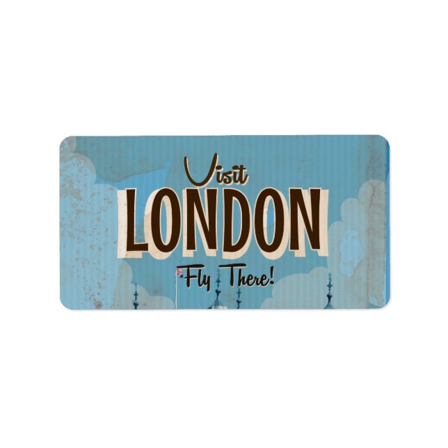 Vintage Visit London - Fly There Label (Front)
