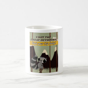 Vintage Visit the Great outdoors vacation poster Coffee Mug
