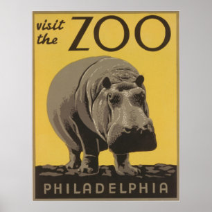 Vintage Visit The Zoo Philadelphia Poster