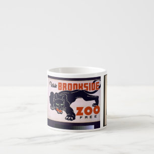 Vintage "Visit Zoo" WPA art Espresso Cup