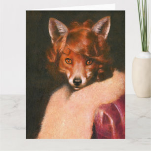 Vintage Vixen Large Greetings Card