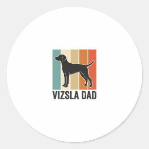 Vintage Vizsla Dad Dog Lover Shirt Design_1 Classic Round Sticker