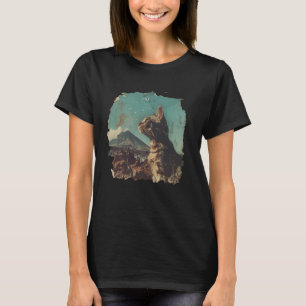 Vintage Volcanic View Kitten Lover Volcano Selfie  T-Shirt