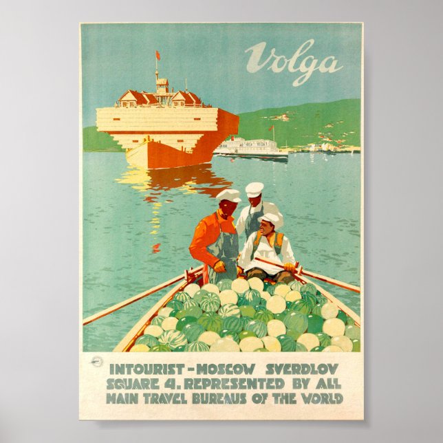 Vintage Volga Travel Poster (Front)